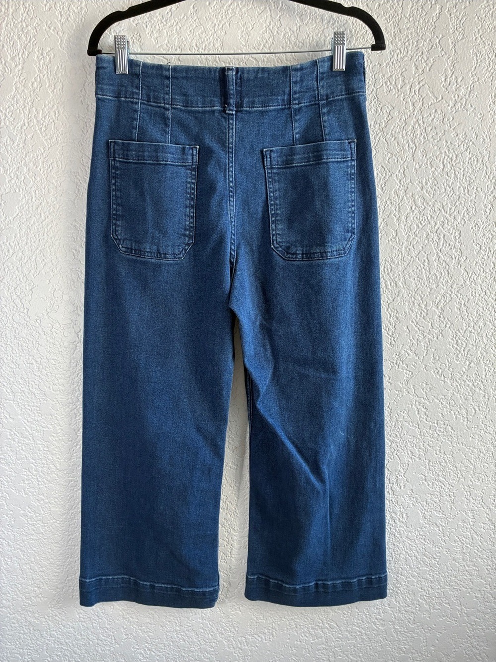 Anthropologie Maeve Colette Jeans Dark Wash Wide Leg High Rise Crop 32P - Picture 6 of 10